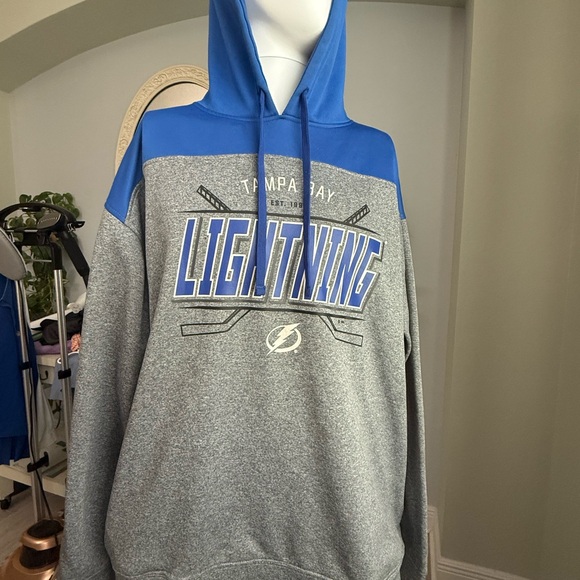 NHL Lightning Blue and Gray Hoodie Men’s size XL - Picture 1 of 8